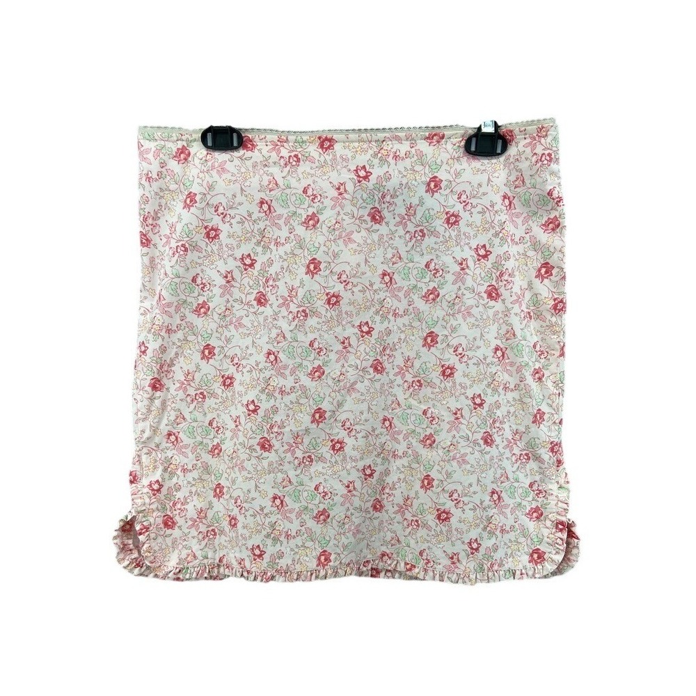 VTG Ralph Lauren Mini Skirt Women 10‎ Pink Floral Ruffle Hem Cotton Blend
